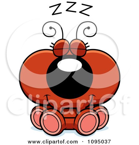 Clipart Red Ant Sleeping - Royalty Free Vector Illustration by Cory Thoman