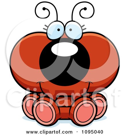 Clipart Sitting Red Ant - Royalty Free Vector Illustration by Cory Thoman
