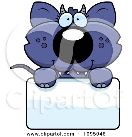 Clipart Chupacabra Holding A Sign - Royalty Free Vector Illustration by Cory Thoman