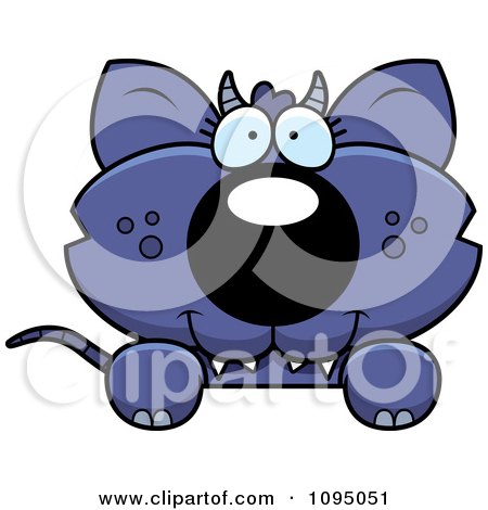 Clipart Chupacabra Looking Over A Surface - Royalty Free Vector Illustration by Cory Thoman