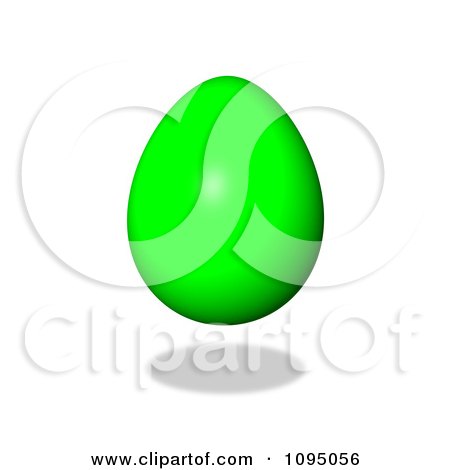 Clipart 3d Floating Green Easter Egg And Shadow - Royalty Free CGI Illustration by oboy