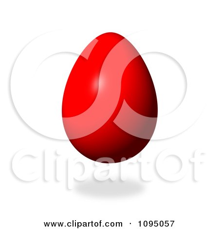 Clipart 3d Floating Red Easter Egg And Shadow - Royalty Free CGI Illustration by oboy