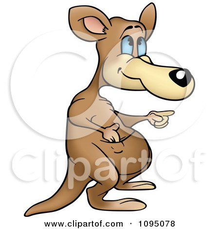 Clipart Kangaroo Pointing To The Right - Royalty Free Vector Illustration by dero