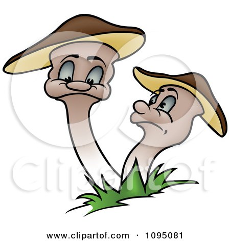 Clipart Two Sad Mushrooms - Royalty Free Vector Illustration by dero