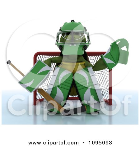 Clipart 3d Hockey Tortoise Goalie - Royalty Free CGI Illustration by KJ Pargeter