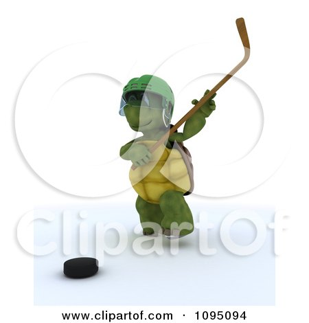 Clipart 3d Tortoise Hockey Player - Royalty Free CGI Illustration by KJ Pargeter