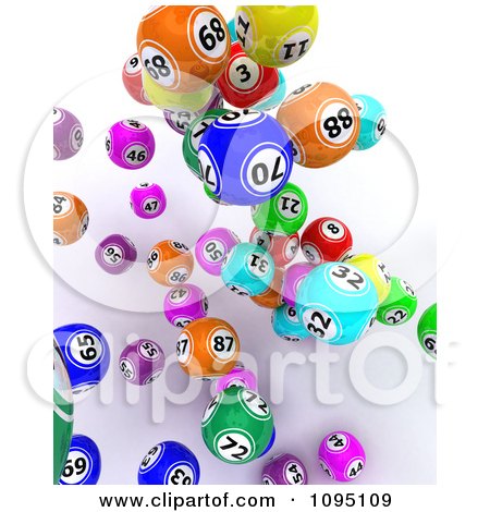 Clipart 3d Colorful Bingo Balls Falling 1 - Royalty Free CGI Illustration by KJ Pargeter