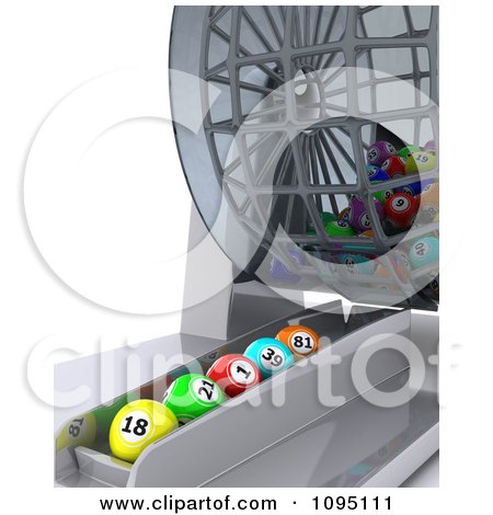 Clipart 3d Balls Lined Up Under A Bingo Dispenser - Royalty Free CGI Illustration by KJ Pargeter
