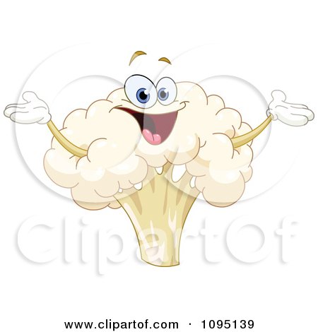 Clipart Happy Cauliflower - Royalty Free Vector Illustration by yayayoyo