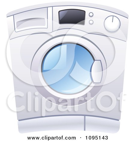 Clipart Front Loader Laundry Washing Machine - Royalty Free Vector Illustration by yayayoyo