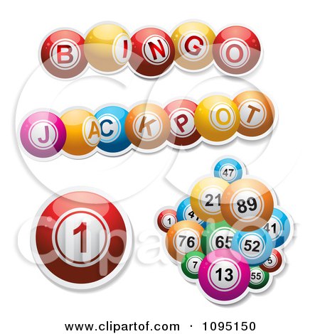 Clipart 3d Bingo Or Lottery Ball Design Elements 2 - Royalty Free Vector Illustration by elaineitalia