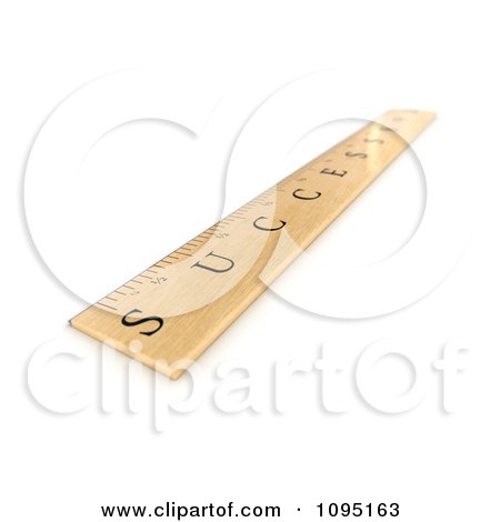 Clipart 3d Shallow Depth Of Field View On A Success Wooden Ruler - Royalty Free CGI Illustration by stockillustrations
