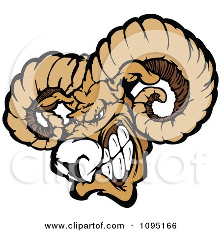 Clipart Vicious Ram Mascot Head - Royalty Free Vector Illustration by Chromaco