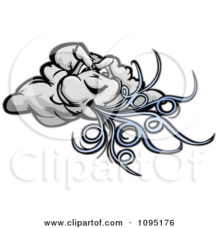 Clipart Storm Cloud Blowing Wind - Royalty Free Vector Illustration by Chromaco