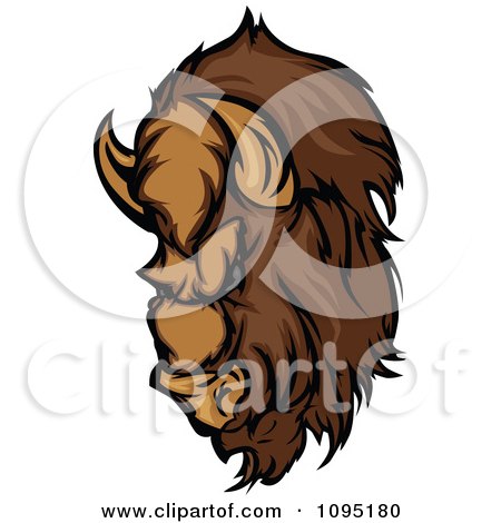 Clipart Buffalo Mascot Head - Royalty Free Vector Illustration by Chromaco