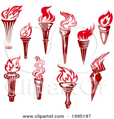Clipart Red Torches - Royalty Free Vector Illustration by Vector Tradition SM