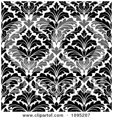 Clipart Black And White Triangular Damask Pattern Seamless Background 15 - Royalty Free Vector Illustration by Vector Tradition SM