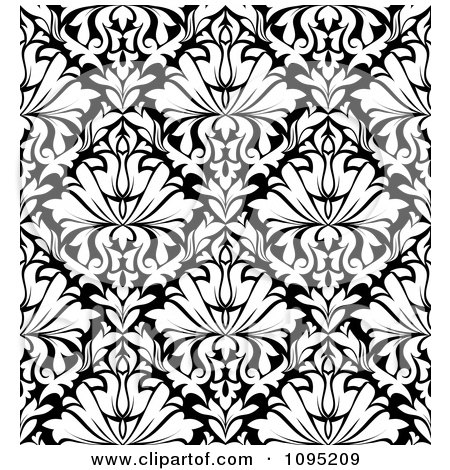Clipart Black And White Triangular Damask Pattern Seamless Background 13 - Royalty Free Vector Illustration by Vector Tradition SM