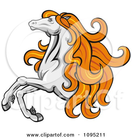 Clipart Leaping Orange Haired Horse - Royalty Free Vector Illustration by Vector Tradition SM