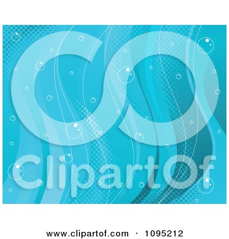 Clipart Blue Bubble Waves And Dots Background - Royalty Free Vector Illustration by Vector Tradition SM