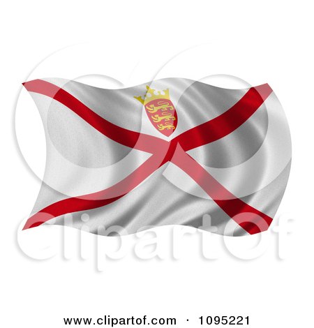 Clipart 3d Silky Rippling Jersey Flag - Royalty Free CGI Illustration by stockillustrations