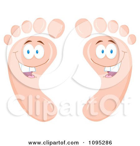 Clipart Two Happy Feet - Royalty Free Vector Illustration by Hit Toon