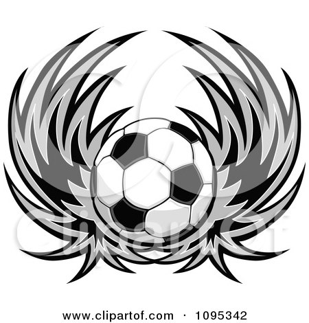 Clipart Soccer Ball With Wings - Royalty Free Vector Illustration by Chromaco