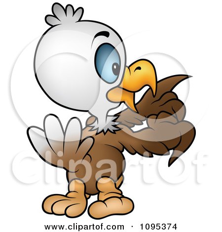 Clipart Bald Eagle Counting His Feathers - Royalty Free Vector Illustration by dero