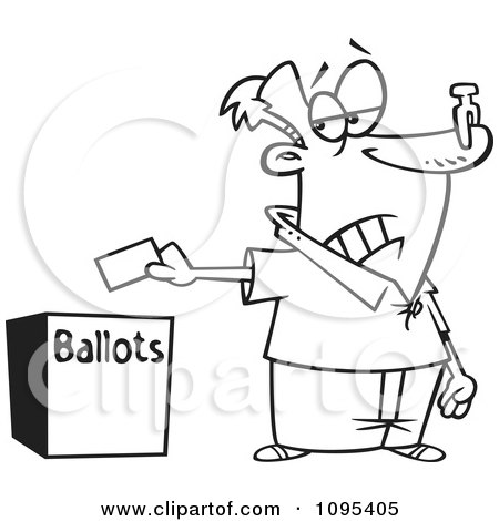 voting clipart black and white