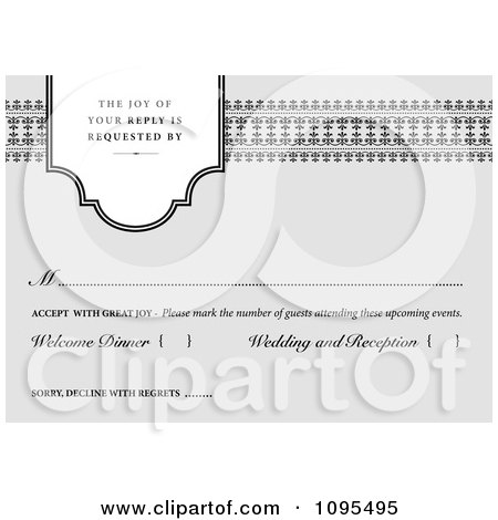Clipart Gray RSVP Invitation With Copyspace - Royalty Free Vector Illustration by BestVector