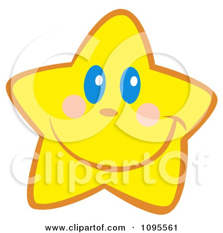 Clipart Happy Yellow Star Smiling - Royalty Free Vector Illustration by Hit Toon