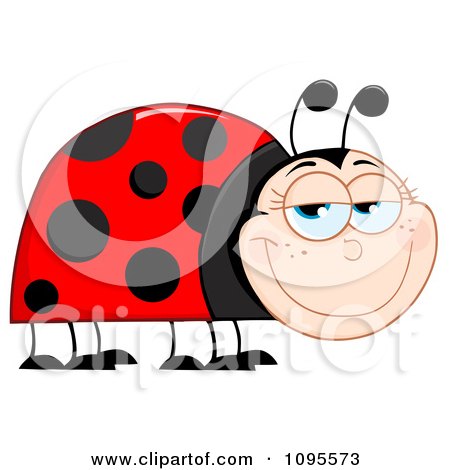 Clipart Happy Ladybug Smiling - Royalty Free Vector Illustration by Hit Toon