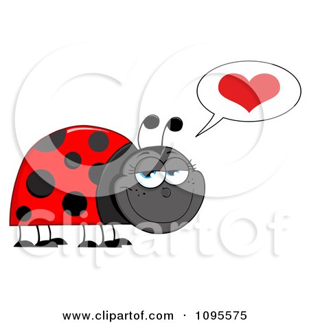 Clipart Happy Grinning Ladybug In Love - Royalty Free Vector Illustration by Hit Toon
