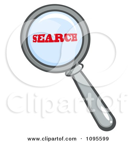 Clipart Magnifying Glass Zooming In On The Word Search - Royalty Free Vector Illustration by Hit Toon