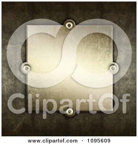 Clipart 3d Metal Plate Over Grungy Concrete - Royalty Free CGI Illustration by KJ Pargeter