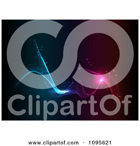 Clipart Flowing Blue And Pink Lights - Royalty Free CGI Illustration by KJ Pargeter