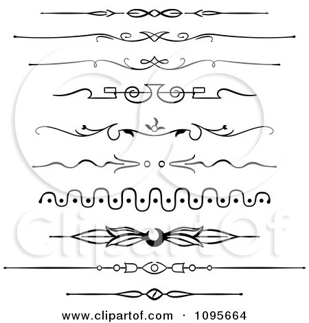 Clipart Black And White Rule Border Design Elements 3 - Royalty Free Vector Illustration by Frisko