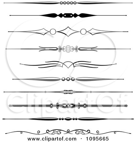 Clipart Black And White Rule Border Design Elements 4 - Royalty Free Vector Illustration by Frisko