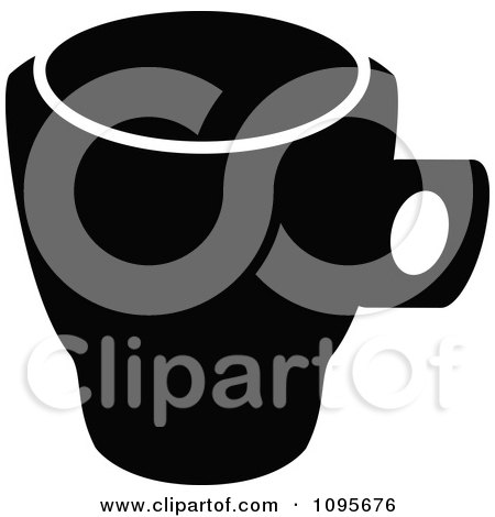 Clipart Silhouetted Black And White Coffee Mug 1 - Royalty Free Vector Illustration by Frisko