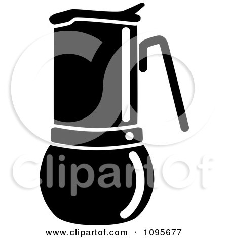 Clipart Black And White Coffee Maker 1 - Royalty Free Vector Illustration by Frisko