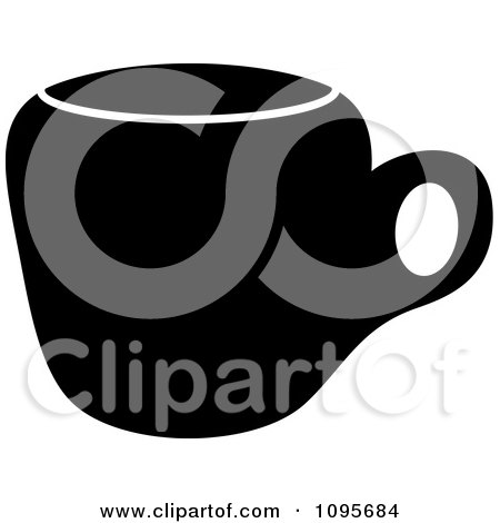 Clipart Silhouetted Black And White Coffee Mug 2 - Royalty Free Vector Illustration by Frisko
