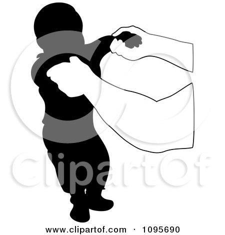 Clipart Hands Holding Up A Silhouetted Baby During His First Steps - Royalty Free Vector Illustration by Frisko