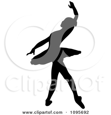 Clipart Silhouetted Elegant Ballerina Dancing 4 - Royalty Free Vector Illustration by Frisko