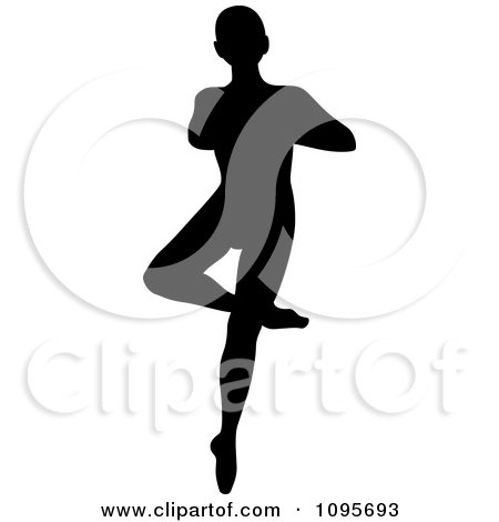 Clipart Silhouetted Male Ballerino Ballet Dancer Dancing 1 - Royalty Free Vector Illustration by Frisko