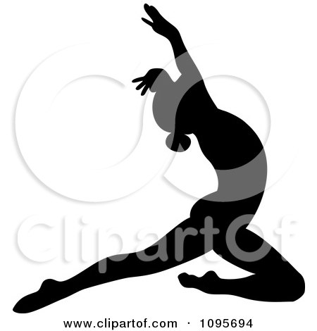 Clipart Silhouetted Elegant Ballerina Dancing 3 - Royalty Free Vector Illustration by Frisko