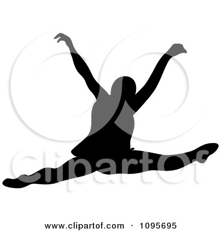 Clipart Silhouetted Elegant Ballerina Dancing 9 - Royalty Free Vector Illustration by Frisko