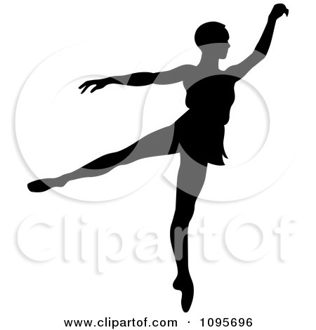 Clipart Silhouetted Elegant Ballerina Dancing 2 - Royalty Free Vector Illustration by Frisko