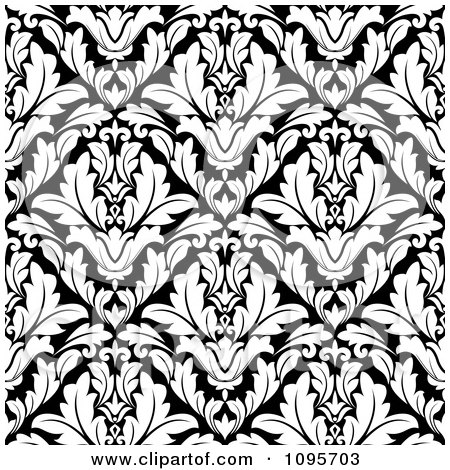 Clipart Black And White Triangular Damask Pattern Seamless Background 18 - Royalty Free Vector Illustration by Vector Tradition SM