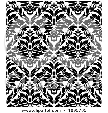 Clipart Black And White Triangular Damask Pattern Seamless Background 17 - Royalty Free Vector Illustration by Vector Tradition SM