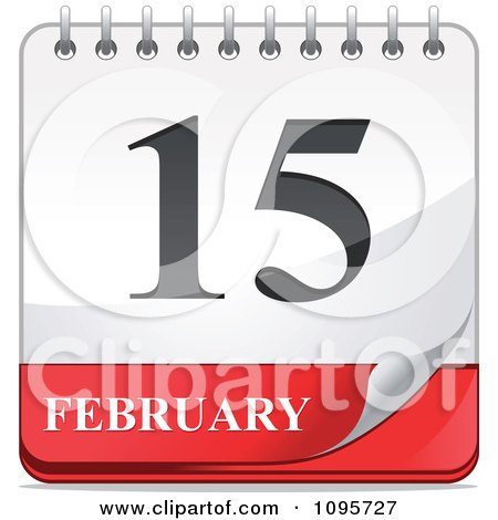 Clipart Turning February 15th Desk Calendar - Royalty Free Vector Illustration by Vector Tradition SM